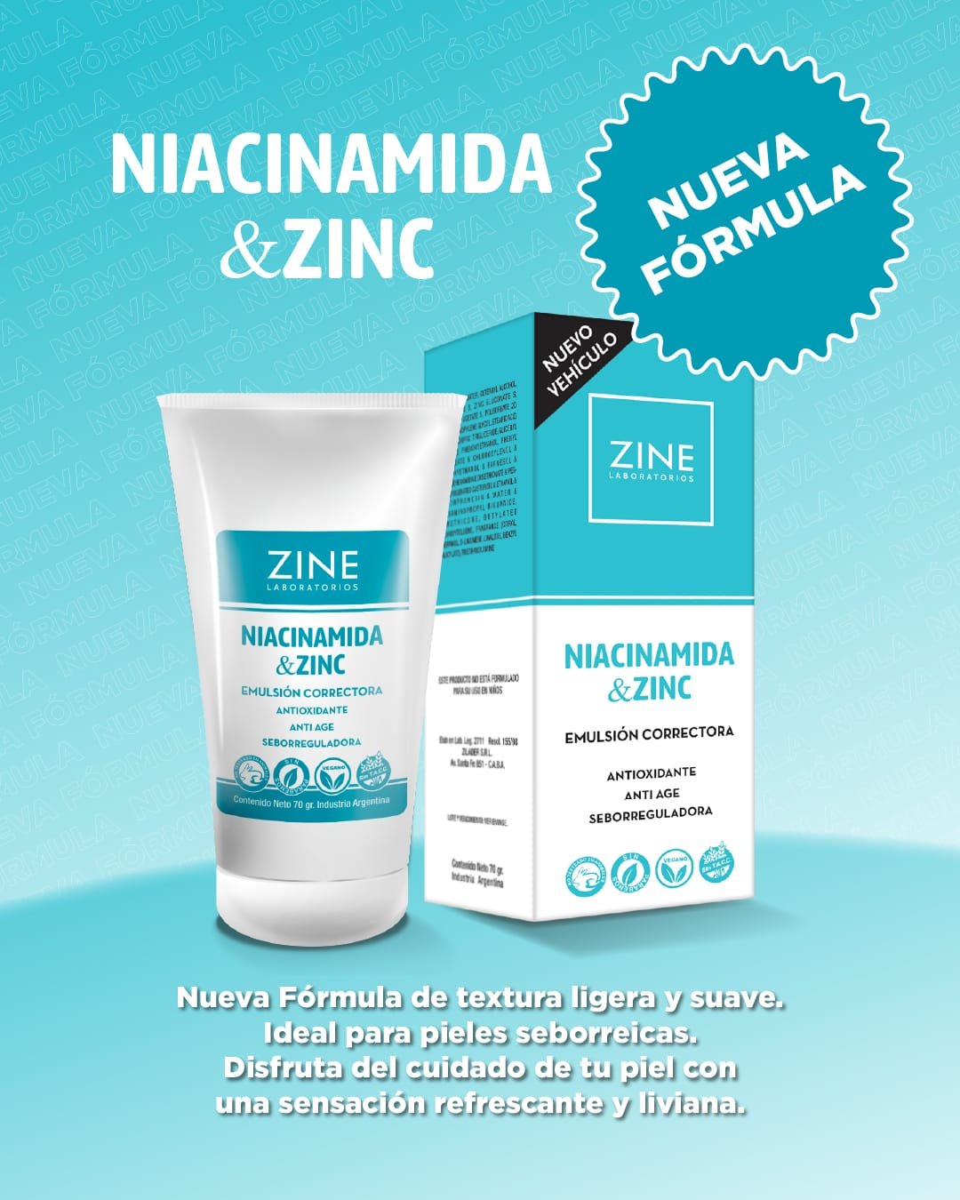 Niacinamida + Zinc Emulsión Correctora Zine x70ml
