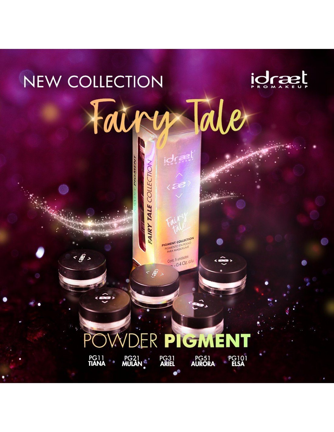 POWDER PIGMENT COLECTION - FAIRY TAIL. KIT DE PIGMENTOS 5 TONOS.